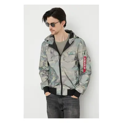 Bunda Alpha Industries pánská, zelená barva, přechodná, 126138RC.408-WdlCamo65