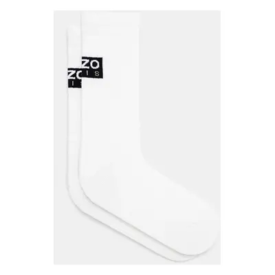 Ponožky Kenzo Sports Cable Socks pánské, bílá barva, FE68SU131KSB.02