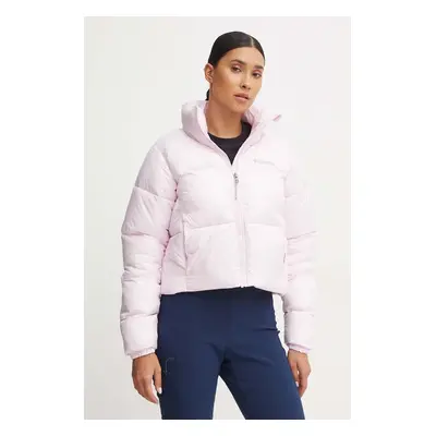 Bunda Columbia Puffect Colorblock dámská, modrá barva, zimní