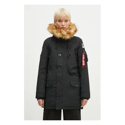 Parka Alpha Industries Polar Jacket dámská, černá barva, zimní