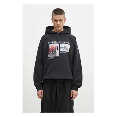 Mikina adidas Nattional Geographic Aerordy Hoodie pánská, černá barva, s kapucí, s potiskem, JJ4