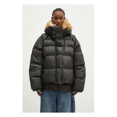 Péřová bunda Ottolinger Deconstructed Double Zip Puffer Jacket dámská, hnědá barva, zimní, overs