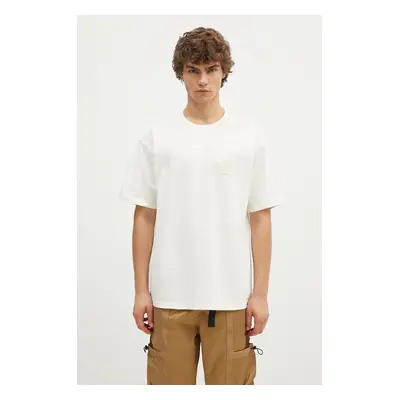 Bavlněné tričko Norse Projects Simon Loose Organic Heavy Jersey N Patch béžová barva, N01.0667.0