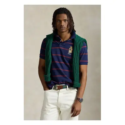 Bavlněné polo tričko Polo Ralph Lauren Sskccmslm24 Short Sleeve pánské, tmavomodrá barva