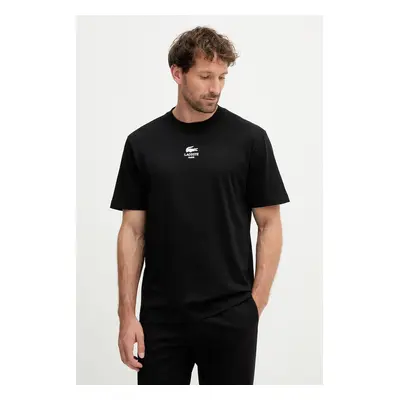 Bavlněné tričko Lacoste pánské, tmavomodrá barva, s potiskem, TH2739