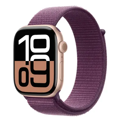 Apple Watch Series 10 GPS 42mm růžově zlaté hliníkové pouzdro se švestkovým sportovním provlékac