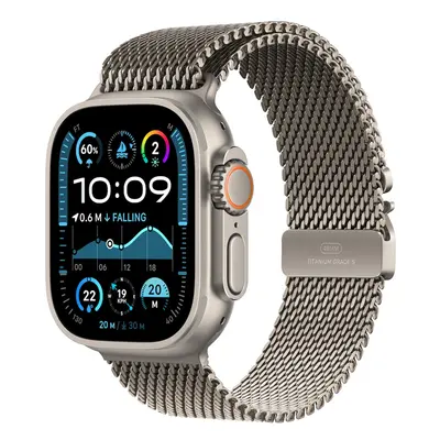 Apple Watch Ultra 2 GPS + Cellular, 49mm přírodně titanové pouzdro s přírodně titanovým milánský