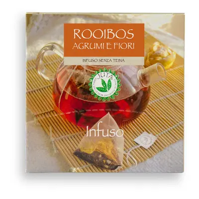 Rooibos červený čaj citrusové plody a infúze z lístků růže 15ks Pascucci