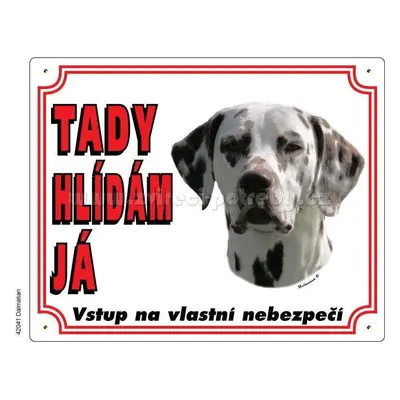 Stickers Výstražná plastová tabulka na plot Dalmatin