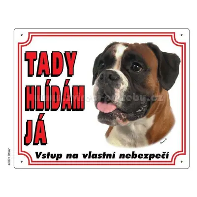 Stickers Výstražná plastová tabulka na plot Boxer