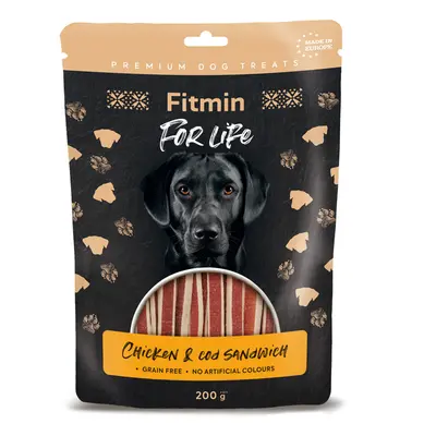 Fitmin For Life pochoutka Kuřecí sendvič treska pro psy 200g