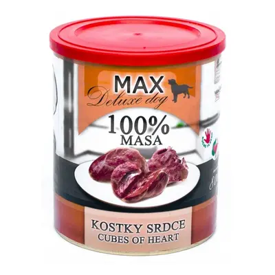 Max Deluxe Dog Kostky srdce konzerva pro psy 800g