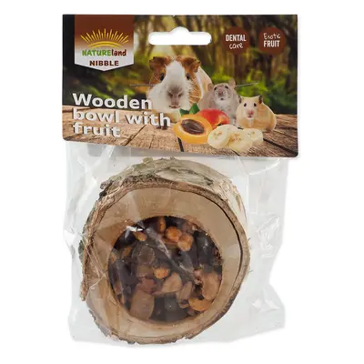 Miska NATURE LAND Nibble plněná ovocem dřevěná 120 g