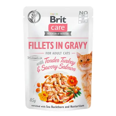 Brit Care Cat Fillets in Gravy Turkey&Salmon 85g