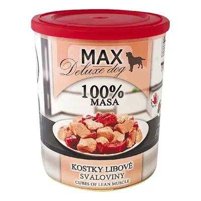 Max Deluxe Dog Kostky libové svaloviny konzerva pro psy 800g