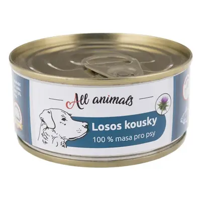 ALL ANIMALS konzerva pro psy losos kousky 90g