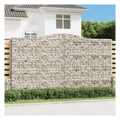 vidaXL Klenuté gabionové koše 7 ks 400x30x220/240cm pozinkované železo