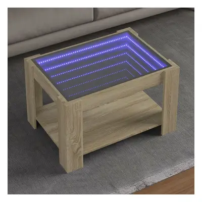 vidaXL Konferenční stolek s LED dub sonoma 73 x 53 x 45 cm kompozit