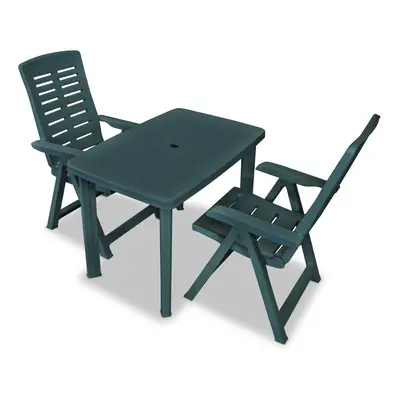 vidaXL 3dílný bistro set plastový zelený