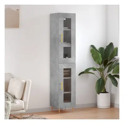 vidaXL Skříň highboard betonově šedá 34,5x34x180 cm kompozitní dřevo