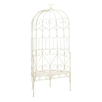 vidaXL Zahradní lavice 95 cm železná starožitná bílá