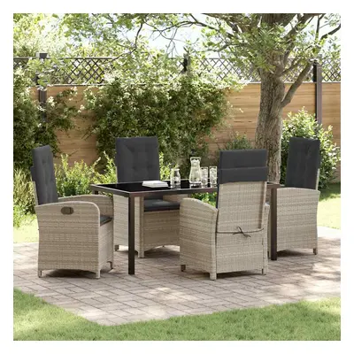 vidaXL Zahradní jídelní souprava 5 pcs Světle šedá polyratan