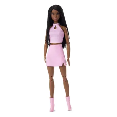 Panenka Barbie Looks S copánky v růžovém outfitu