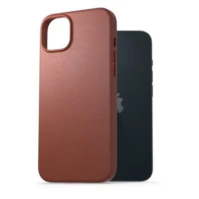 Kryt na mobil AlzaGuard Genuine Leather Case pro iPhone 14 hnědé