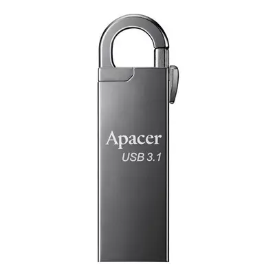 Apacer USB flash disk, USB 3.0, 128GB, AH15A, stříbrný, AP128GAH15AA-1, USB A, s karabinkou