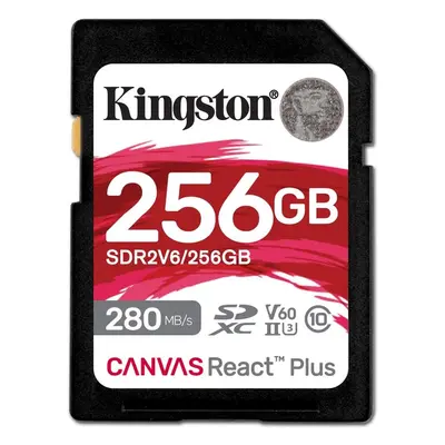 Paměťová karta Kingston SDXC 256GB Canvas React Plus V60