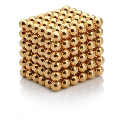 Magnetická stavebnice NeoCube zlatá, 216 kuliček o průměru 5 mm