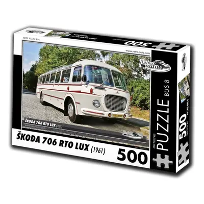 Puzzle Retro-auta Puzzle Bus č. 8 Škoda 706 RTO LUX (1961) 500 dílků