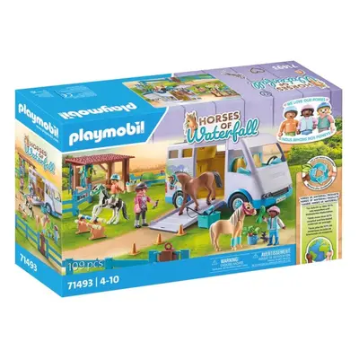 Set figurek a příslušenství Playmobil 71493 Mobilní jezdecká škola