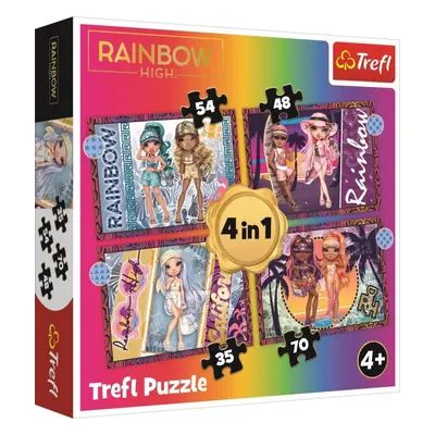 Puzzle Trefl Puzzle Rainbow High: Módní panenky 4v1 (35,48,54,70 dílků)