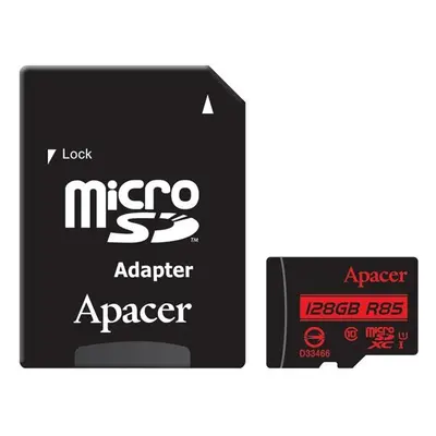 Apacer paměťová karta Secure Digital Card V10, 128GB, micro SDXC, AP128GMCSX10U5-R, UHS-I U1 (Cl