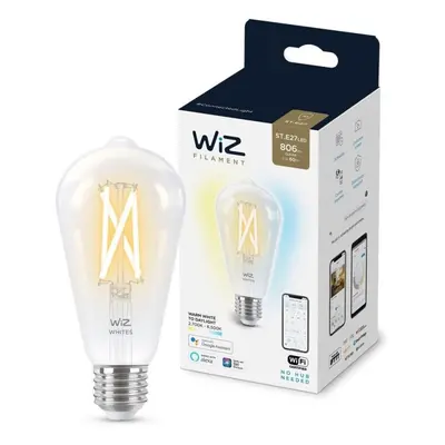 WiZ Tunable white 8718699787172 inteligentní LED filamentová žárovka E27 | 1x6,7W | 806lm | 2700