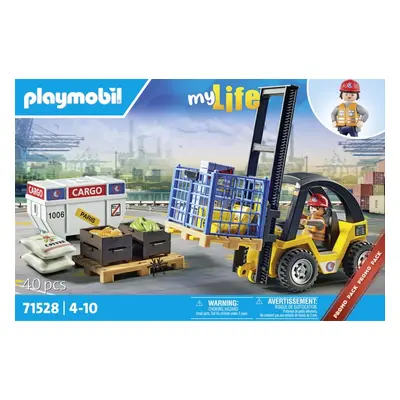 Set figurek a příslušenství Playmobil 71528 Vysokozdvižný vozík s nákladem