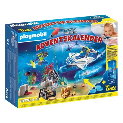 Adventní kalendář Playmobil 70776 Adventní kalendář "Zábava ve vodě - Nasazení policejních potáp