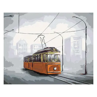 Malování podle čísel Tramvaj, 40x50 cm, bez rámu a bez vypnutí plátna