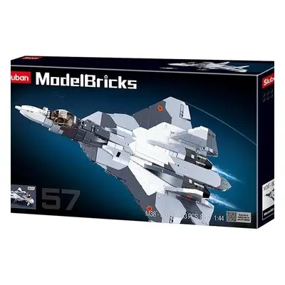 Stavebnice Sluban Model Bricks M38-B0986 Proudový stíhací letoun Su-57 2v1