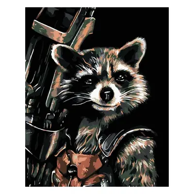 Diamantové malování Diamondi - Diamantové malování - ROCKET RACOON, 40x50 cm, bez rámu a bez vyp