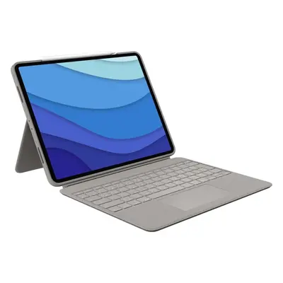 Pouzdro na tablet s klávesnicí Logitech Combo Touch pro iPad Pro 12.9" (5. a 6. Gen), písková - 