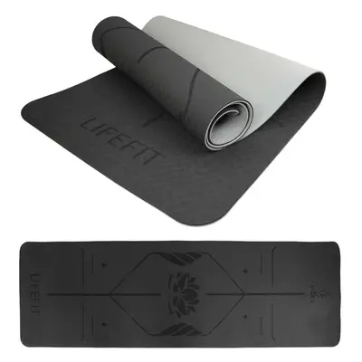 Jogamatka Lifefit YOGA MAT LOTOS DUO, 183x58x0,6cm, černá