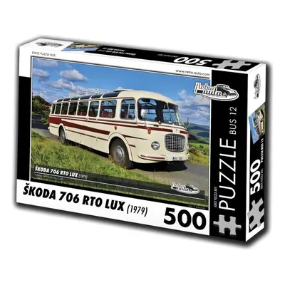 Puzzle Retro-auta Puzzle Bus č. 12 Škoda 706 RTO LUX (1979) 500 dílků