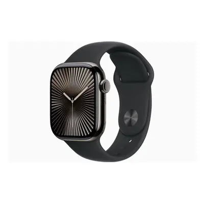 Chytré hodinky Apple Watch Series 10 42mm Cellular Břidlicově šedý titan s černým sportovním řem