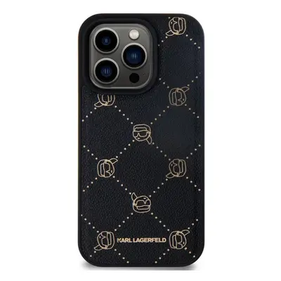 Kryt na mobil Karl Lagerfeld PU Karl Heads Pattern MagSafe Zadní Kryt pro iPhone 15 Pro Max Blac