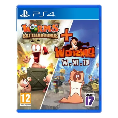 Hra na konzoli Worms Battlegrounds + Worms WMD Double Pack - PS4