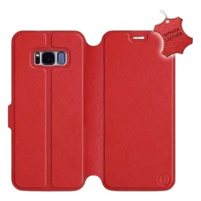 Kryt na mobil Flip pouzdro na mobil Samsung Galaxy S8 - Červené - kožené -   Red Leather