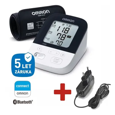 Tlakoměr OMRON M4 Intelli IT bluetooth připojením +ZDROJ (SET), 5let záruka