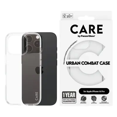 Kryt na mobil PanzerGlass CARE kryt Apple iPhone 16 Pro Combat čirý + záruka proti žloutnutí